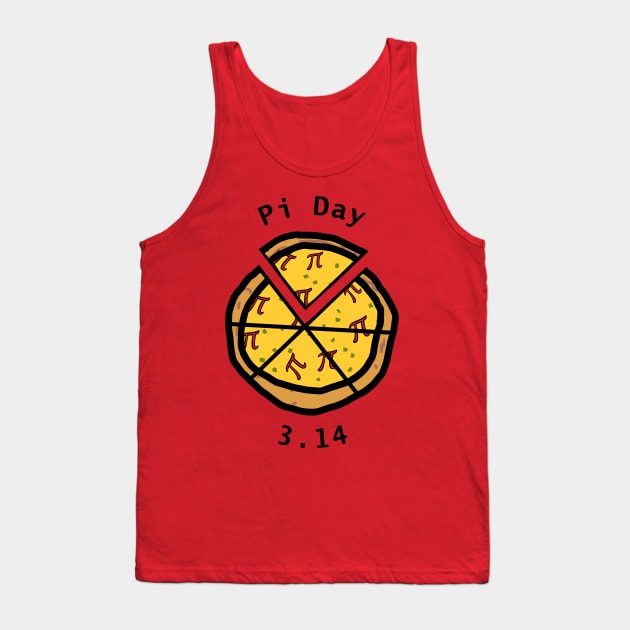 Pi Day 3.14 Pizza Topped with Pi Symbol Tank Top by ellenhenryart